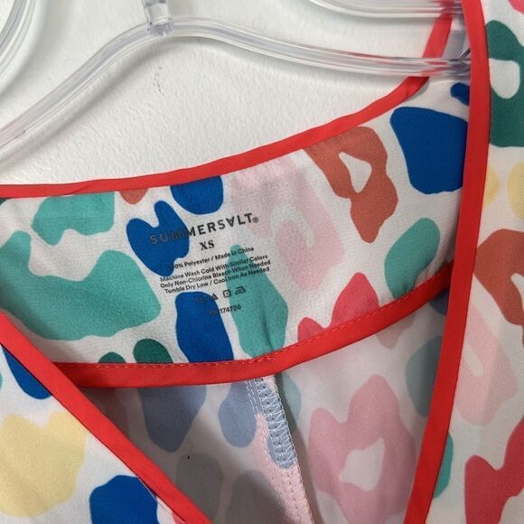 Summersalt The Cloud 9 Silky Button Front Multi Cheetah Leopard Shirt Top XS - Picture 8 of 8